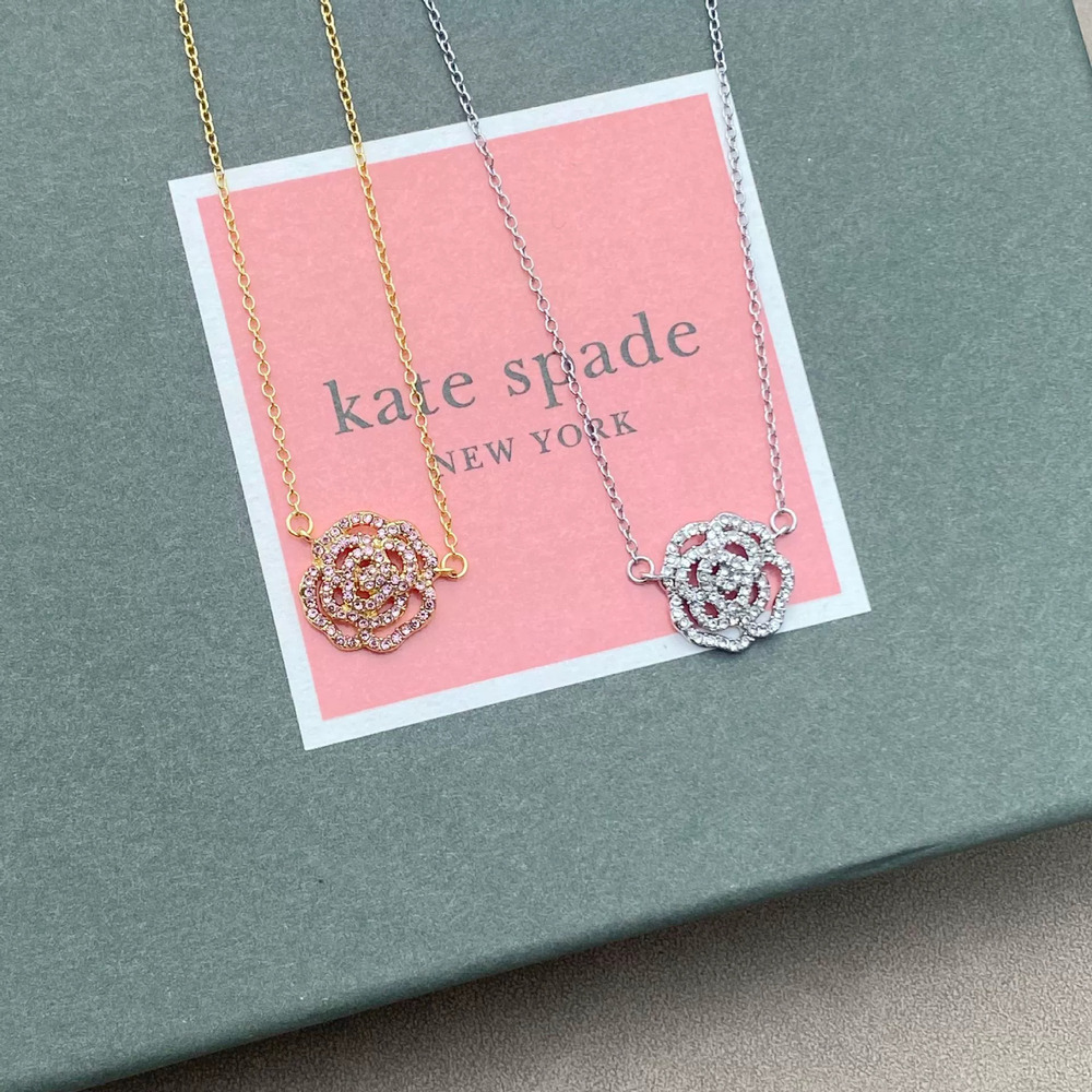 kate spade Full Diamond Camellia Metal Necklace